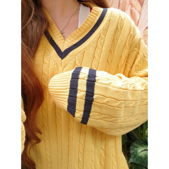 Sold 🌻 Vintage cozy chunky varsity knit oversized sweater ✨ - Picture 3 of 7